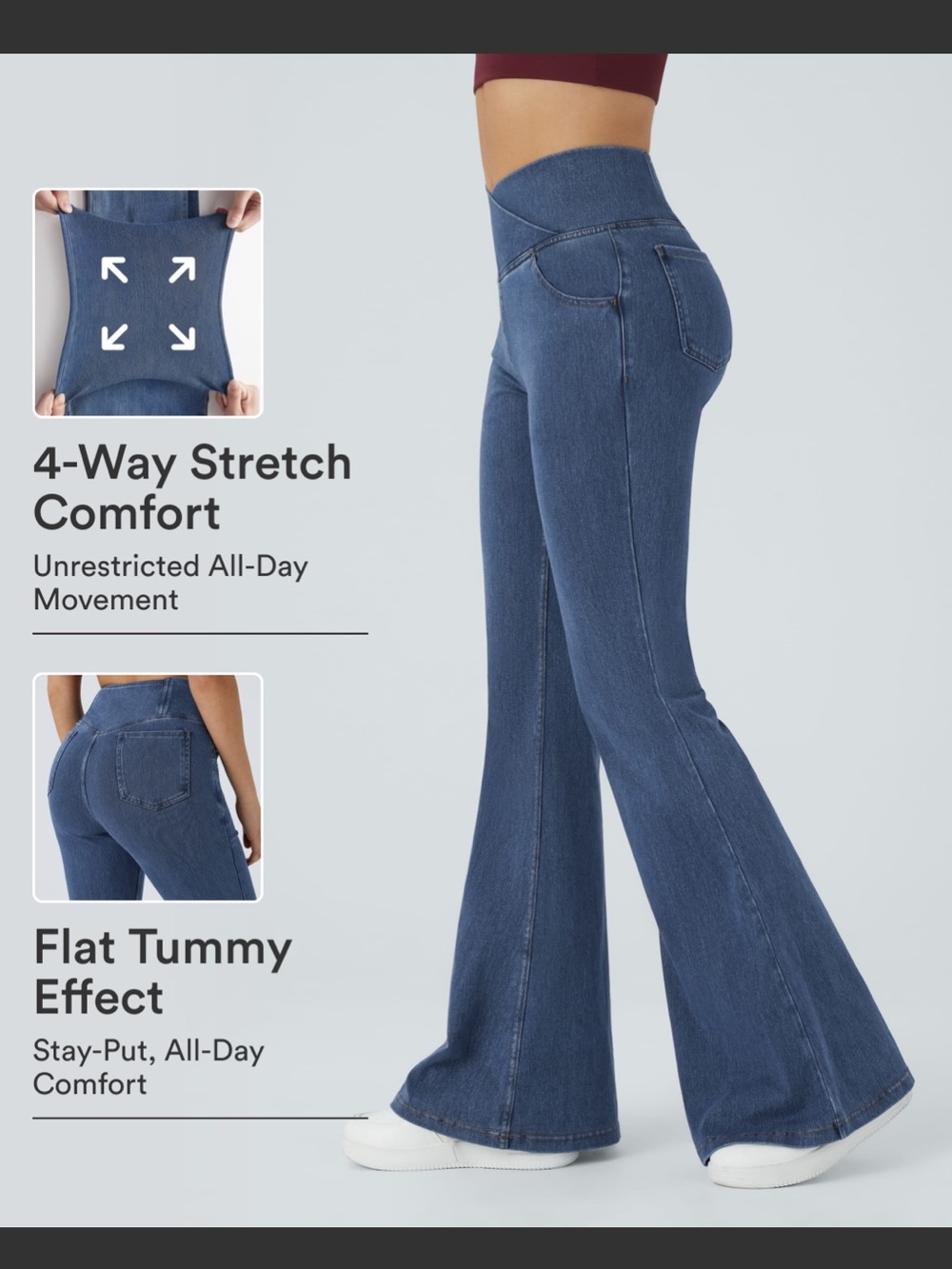 NWT Halara Flex High Waisted Crossover
Pocket Washed Casual Jeans size M - Picture 7 of 8